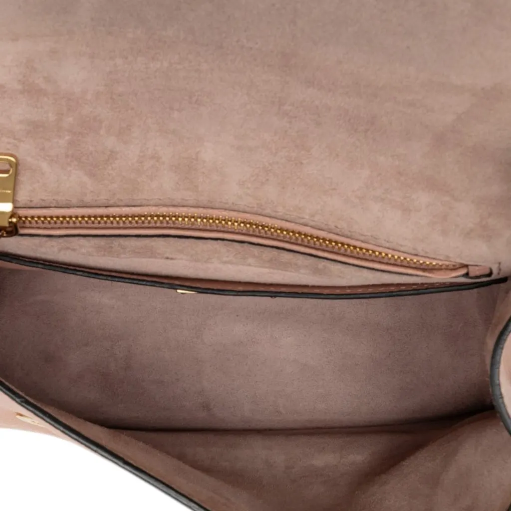 Miu Miu Goatskin Madras Soft Calf Crystal Embellished Crossbody Pink Leather Very good - Model View