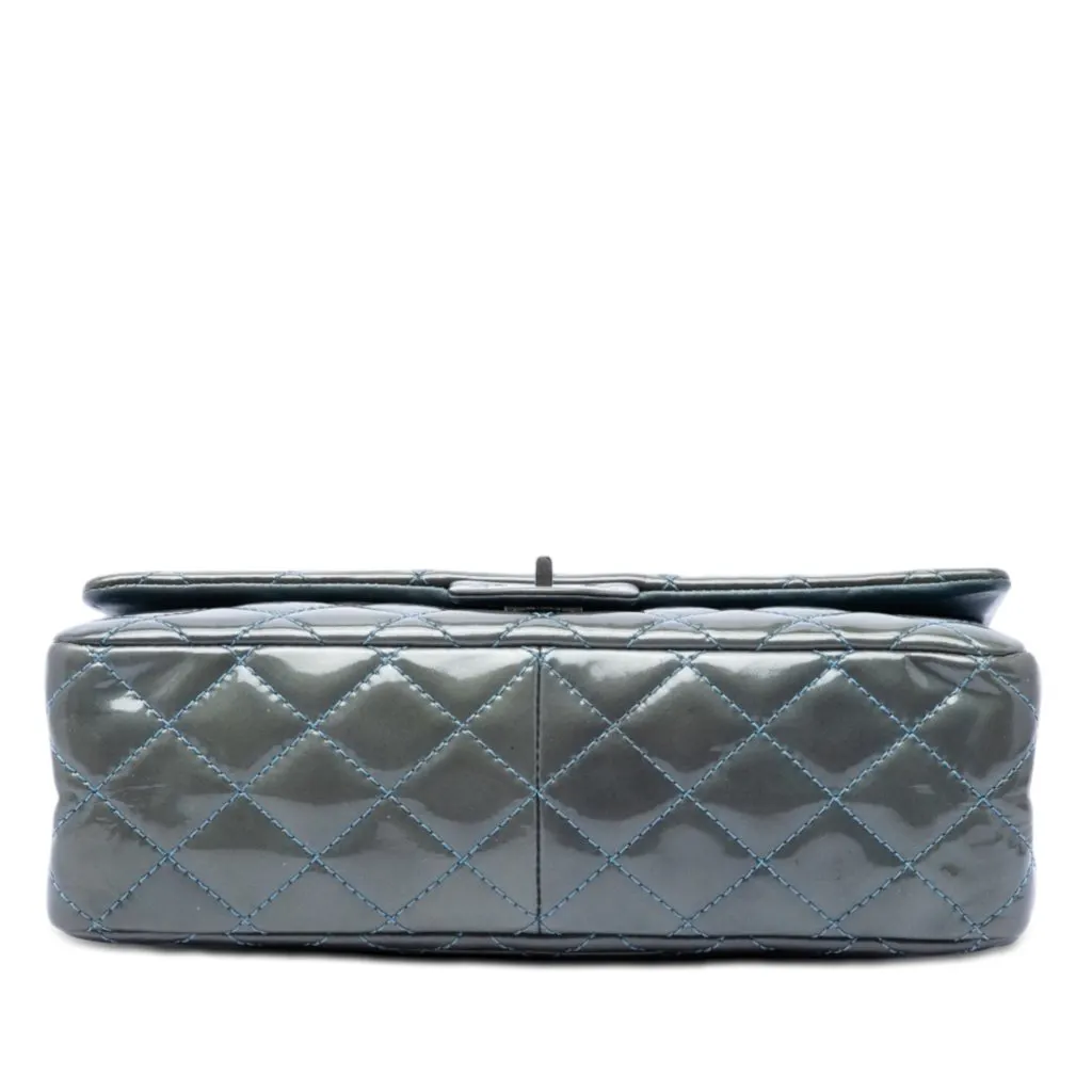 Chanel Quilted Patent Reissue 2.55 Double Flap 226 Green Leather Very good - Inside View