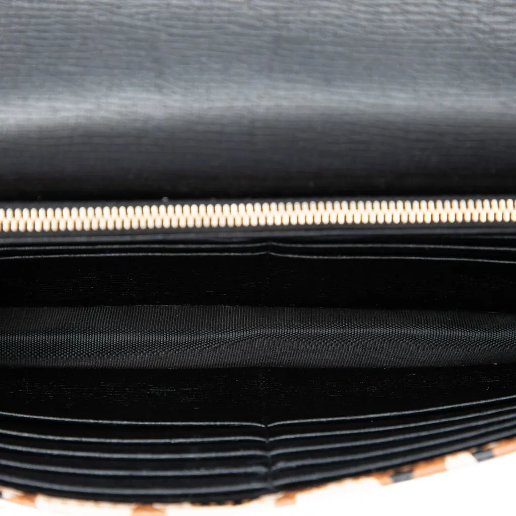 Gucci Calfskin Leopard Print Betty Wallet On Chain Brown Leather Very good - Model View