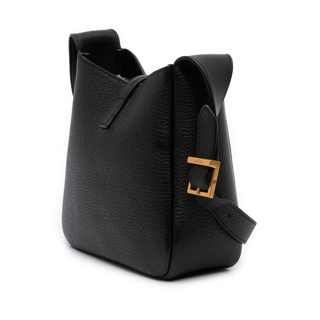 Saint Laurent Baby Grained Calfskin Supple Le 5 a 7 Soft Hobo Black Leather Very good - Back View