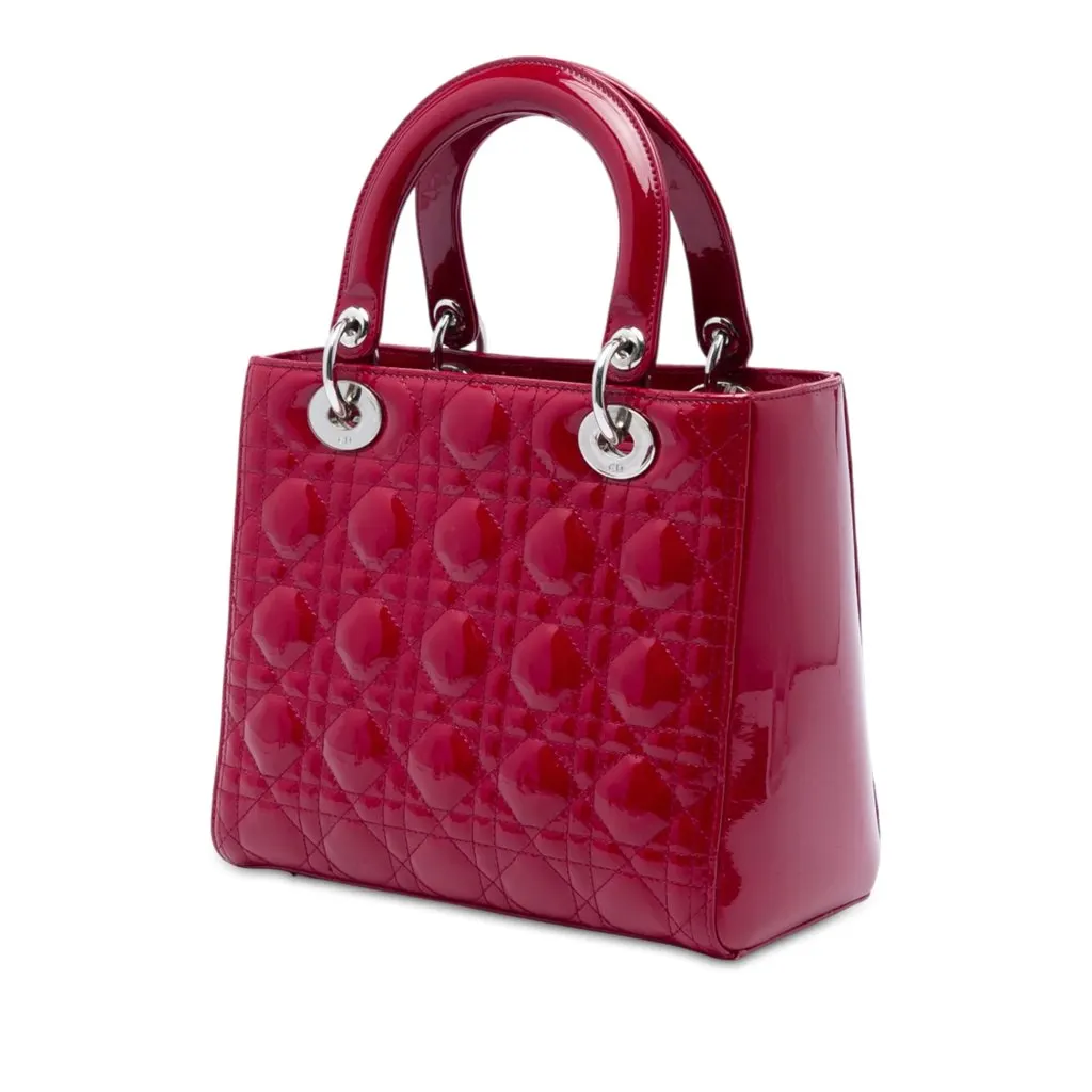 Dior Medium Patent Cannage Lady Dior Red Leather Very good - Back View