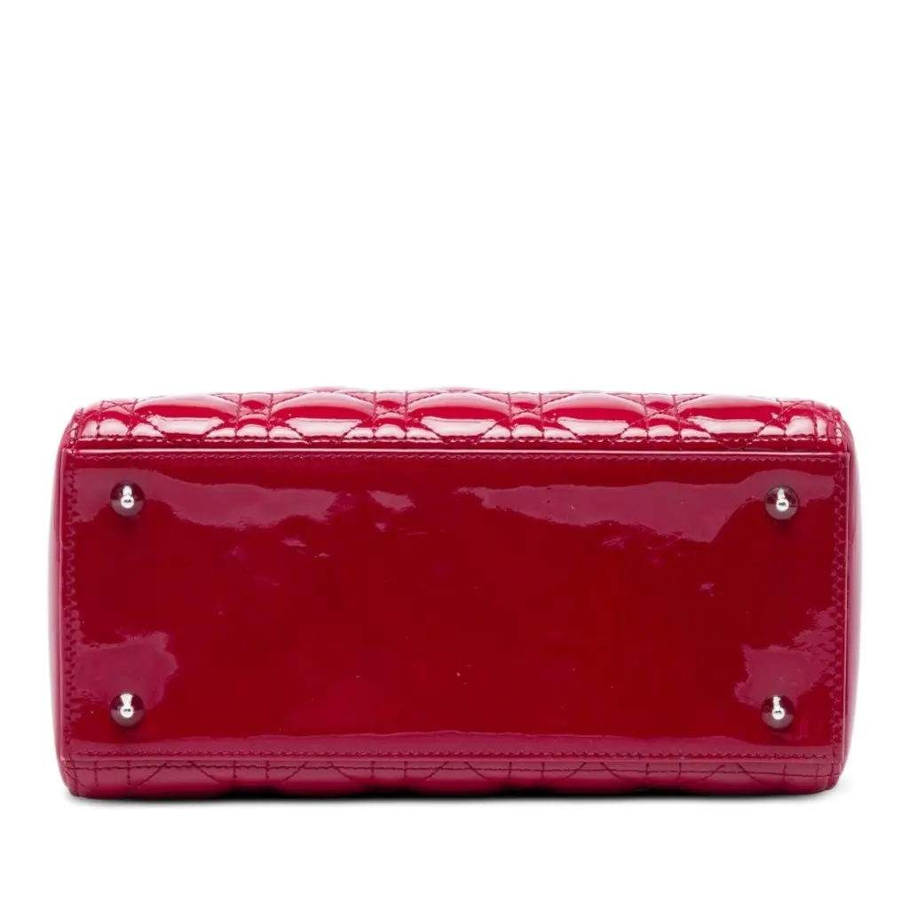 Dior Medium Patent Cannage Lady Dior Red Leather Very good - Inside View