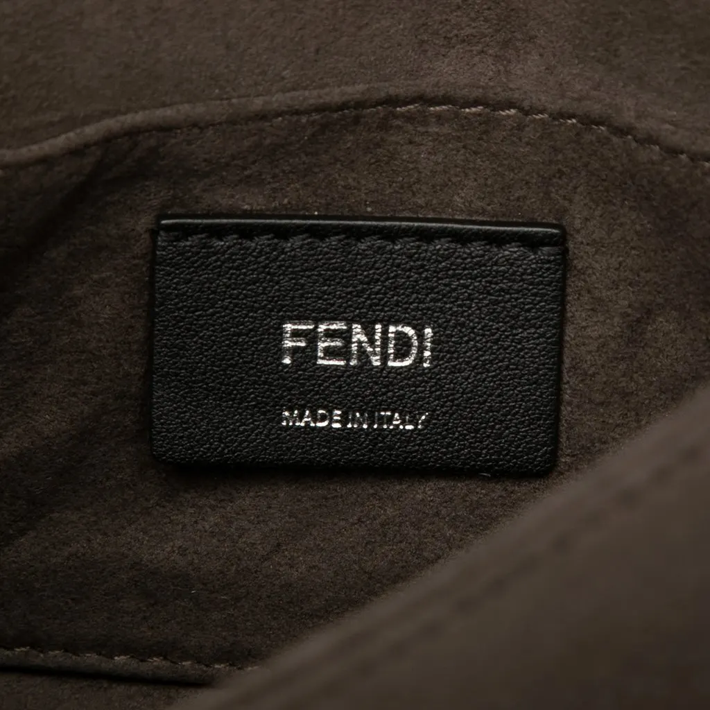 Fendi Small Metallic Scalloped Leather Studded Pearl Kan I Crossbody Pink Leather Very good - Box View