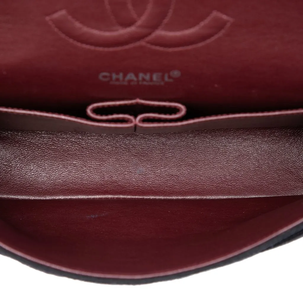 Chanel Medium Classic Jersey Bijoux Chain Double Flap Black Very good - Model View