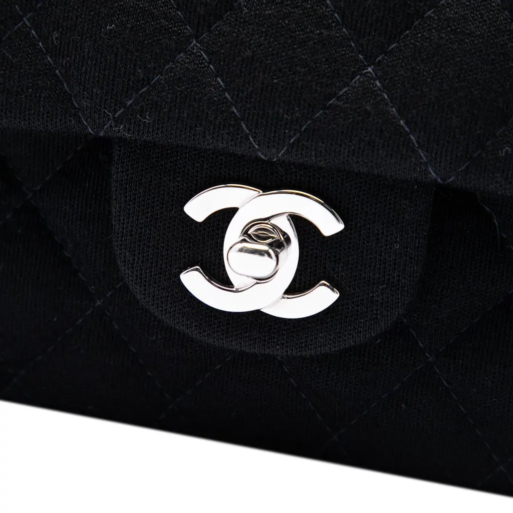Chanel Medium Classic Jersey Bijoux Chain Double Flap Black Very good - Box View