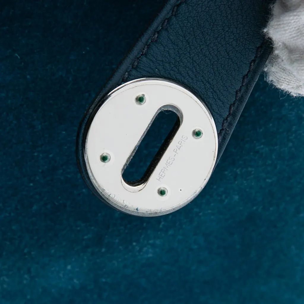 Hermès Veau Grizzly and Swift Lindy 30 Blue Leather Very good - Box View