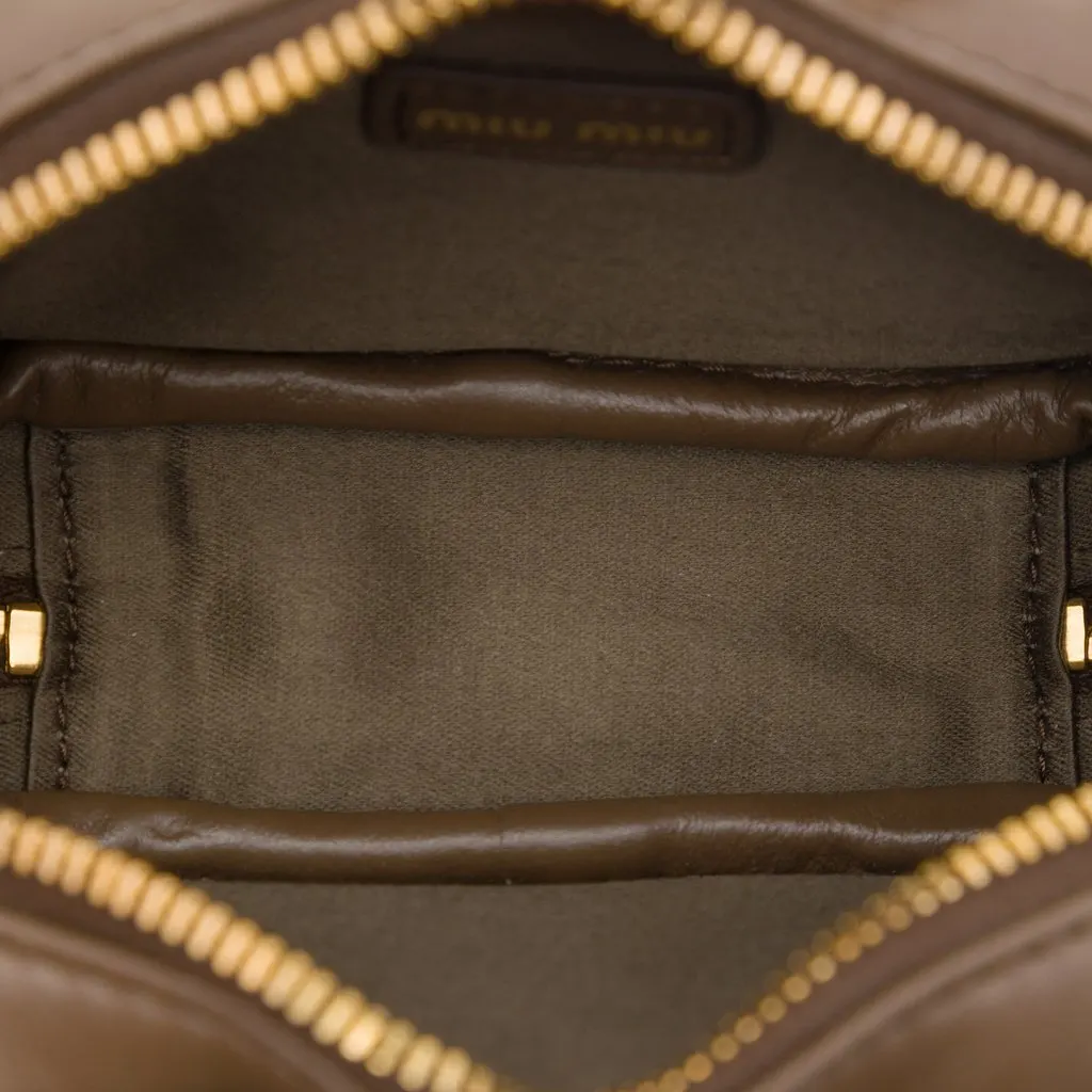 Miu Miu Micro Calfskin Softy Beau Bag Brown Leather Very good - Model View