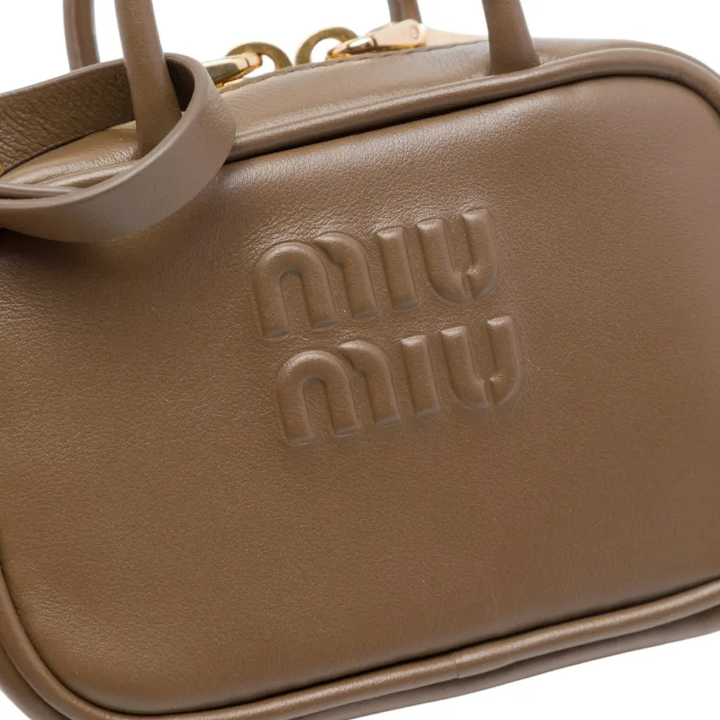 Miu Miu Micro Calfskin Softy Beau Bag Brown Leather Very good - Box View