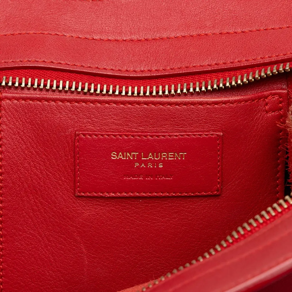 Saint Laurent Small Leather Monogram Downtown Cabas Satchel Red Leather Good - Box View