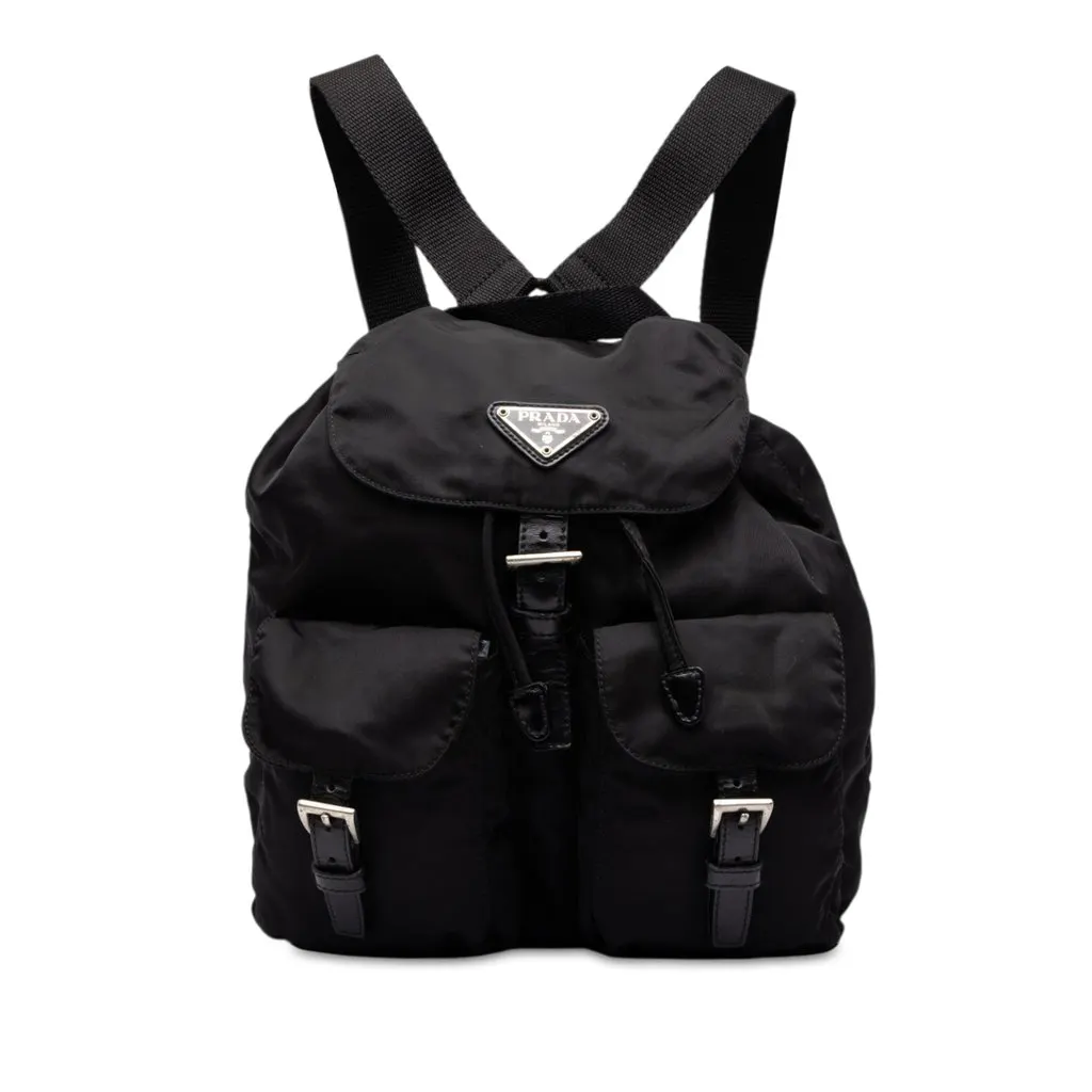Prada Tessuto Backpack Black Polyamide Good - Front View