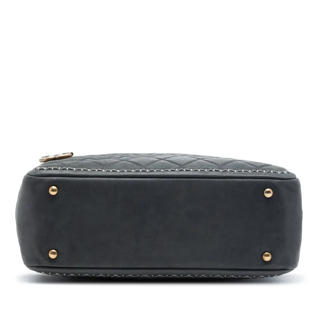 Chanel CC Quilted Iridescent Calfskin Whipstitch Camera Bag Black Leather Very good - Inside View
