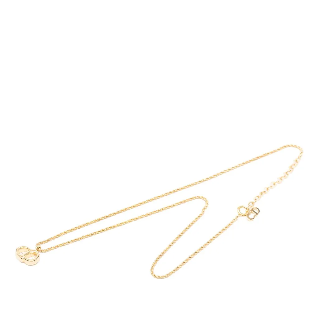 Dior Gold Plated CD Logo Pendant Necklace