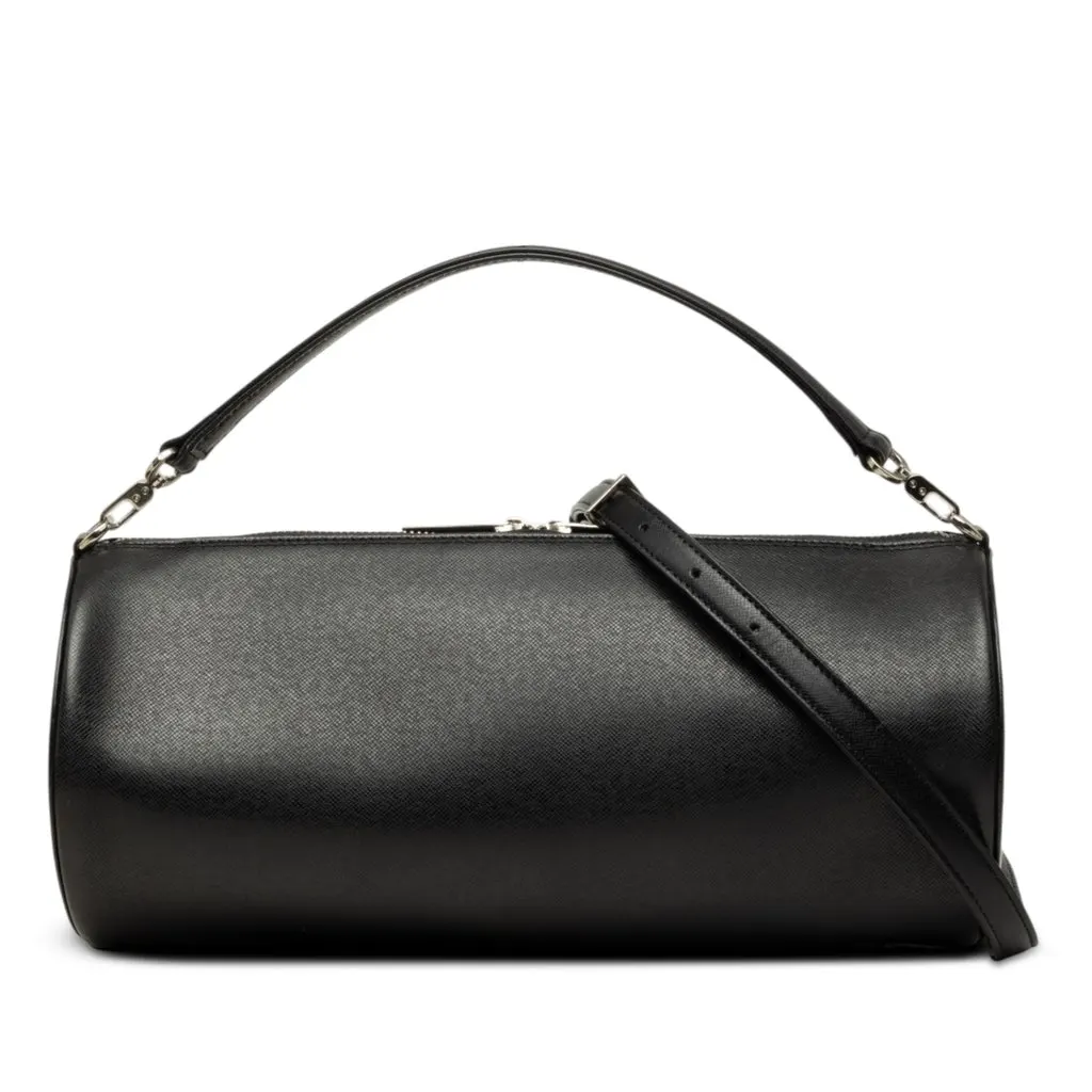 Burberry Leather Barrel Satchel Black Leather Very good - Front View