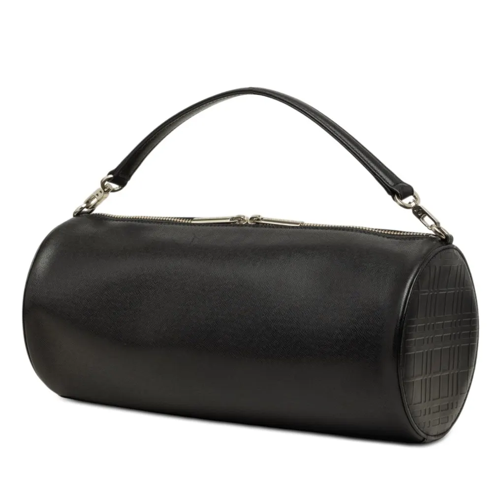 Burberry Leather Barrel Satchel Black Leather Very good - Back View