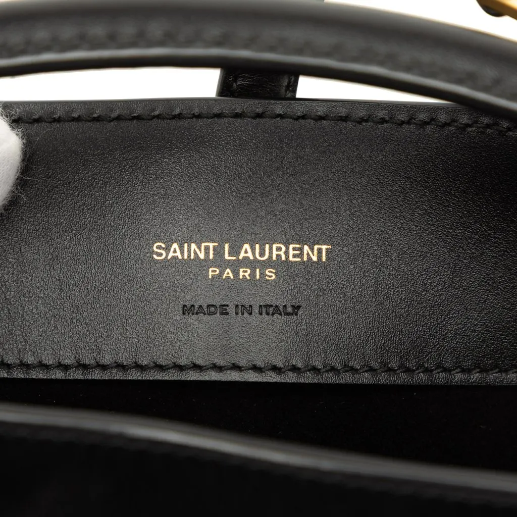 Saint Laurent Mini Shiny Calfskin Le 37 Bucket Bag Black Leather Very good - Box View