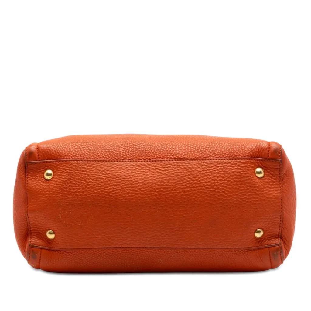 Prada Vitello Daino Open Convertible Tote Orange Leather Very good - Inside View