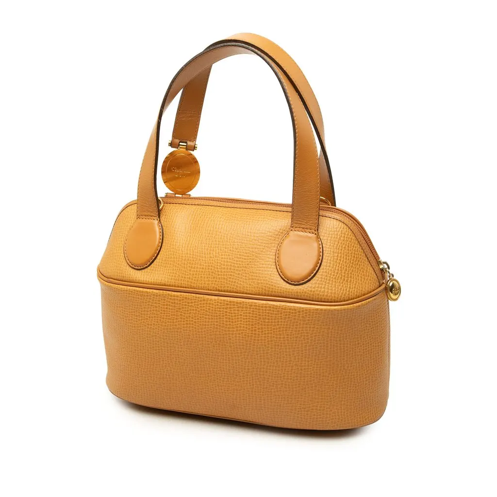 Dior Leather Top Handle Bag Yellow Leather Very good - Back View