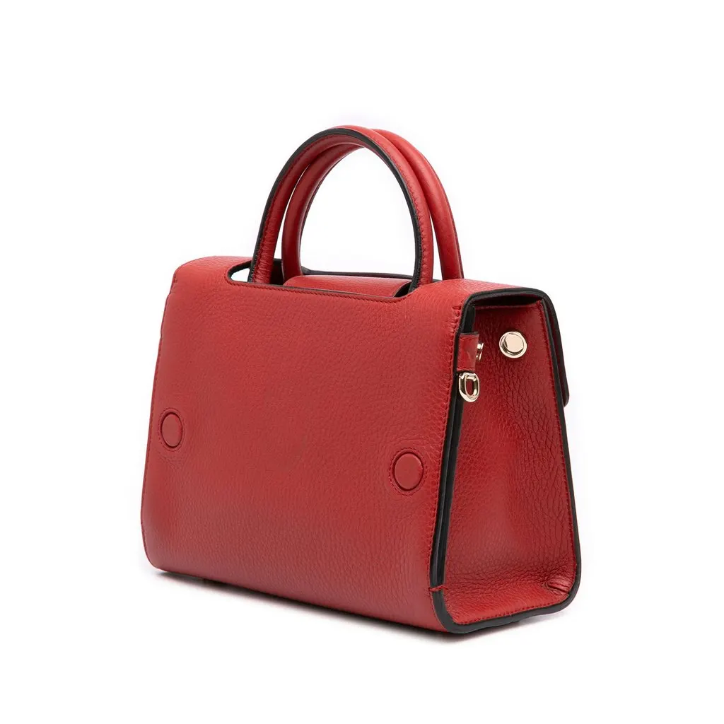 Dior Mini Grained Calfskin Diorever Satchel Red Leather Very good - Back View