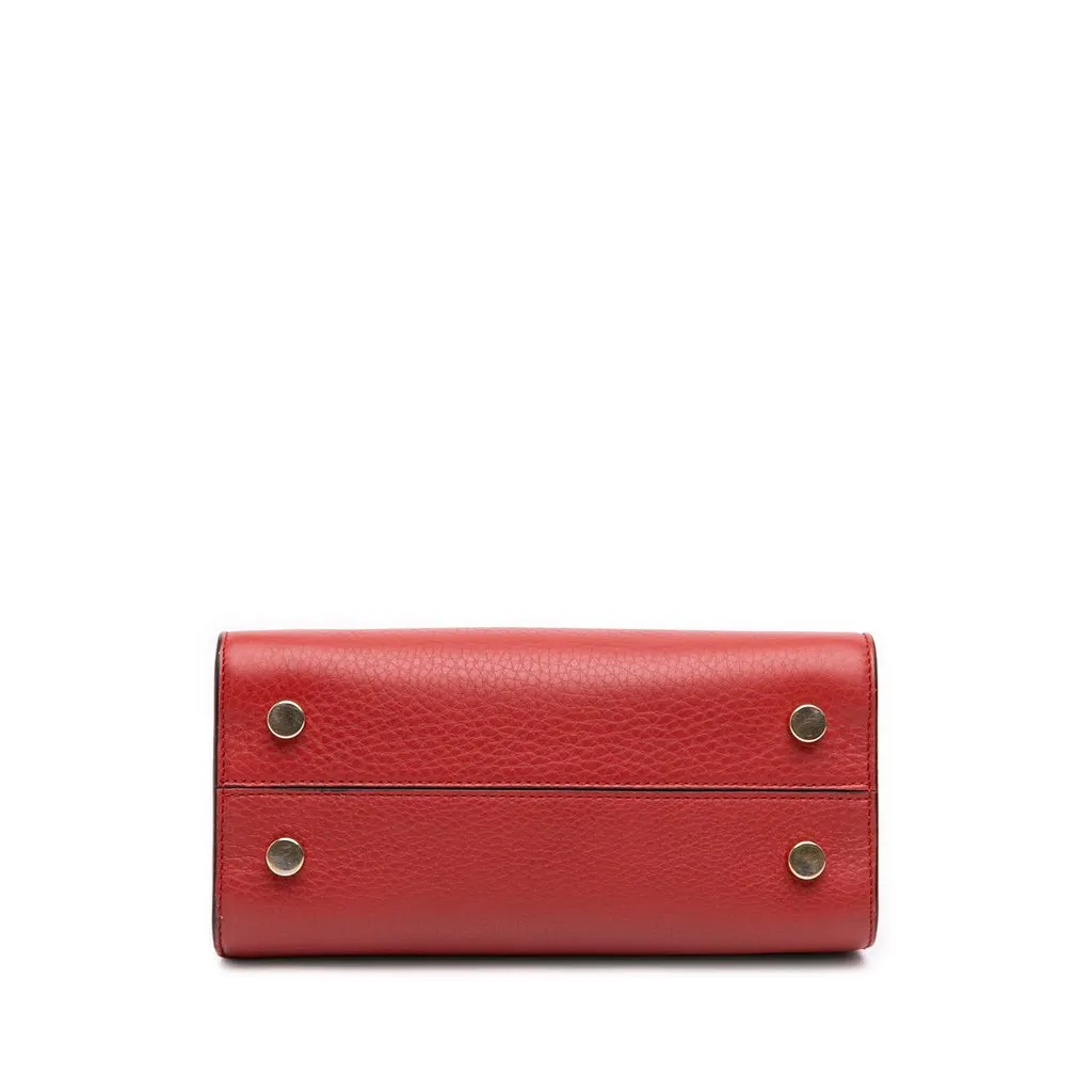 Dior Mini Grained Calfskin Diorever Satchel Red Leather Very good - Inside View