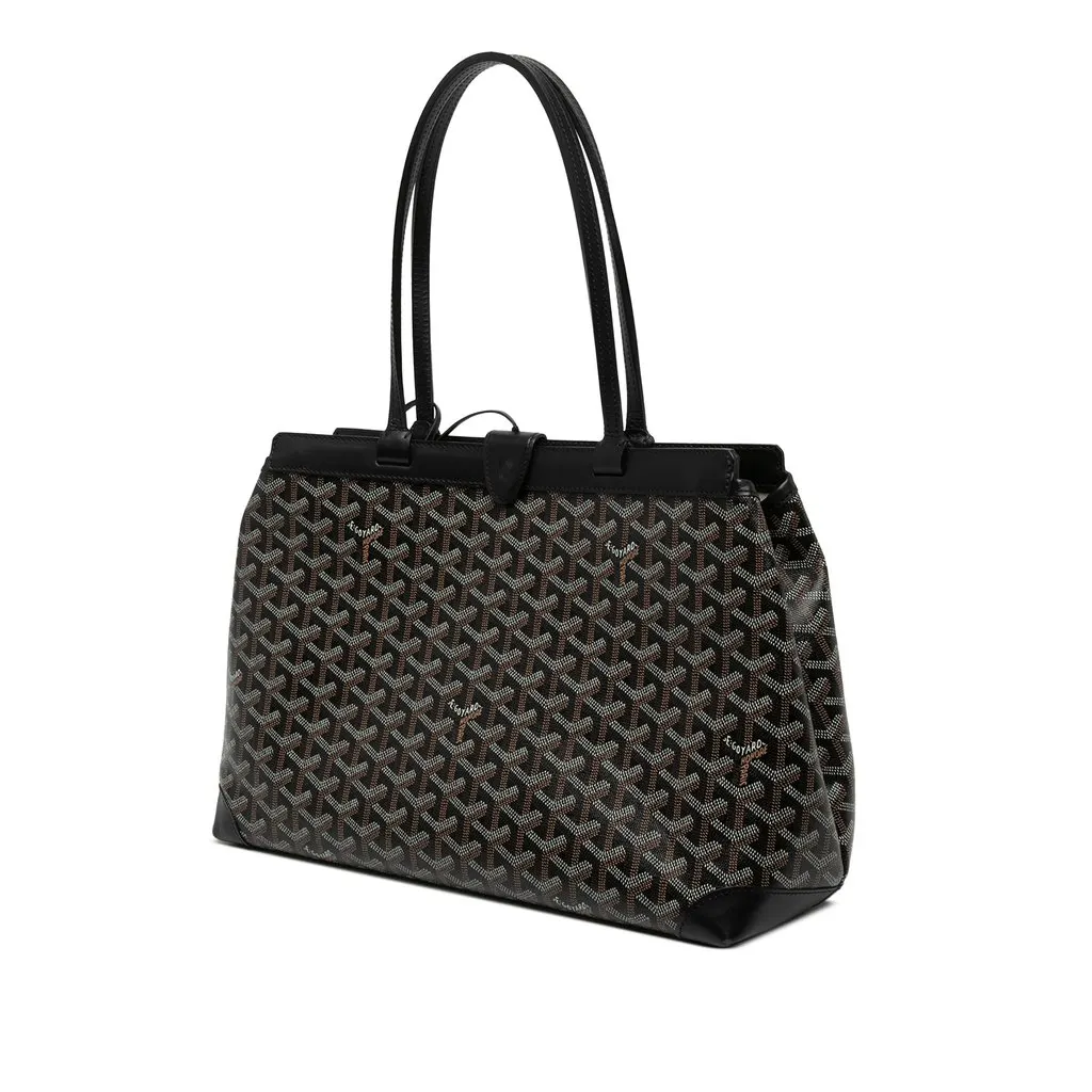 Goyard Goyardine Bellechasse PM Black Canvas Very good - Back View