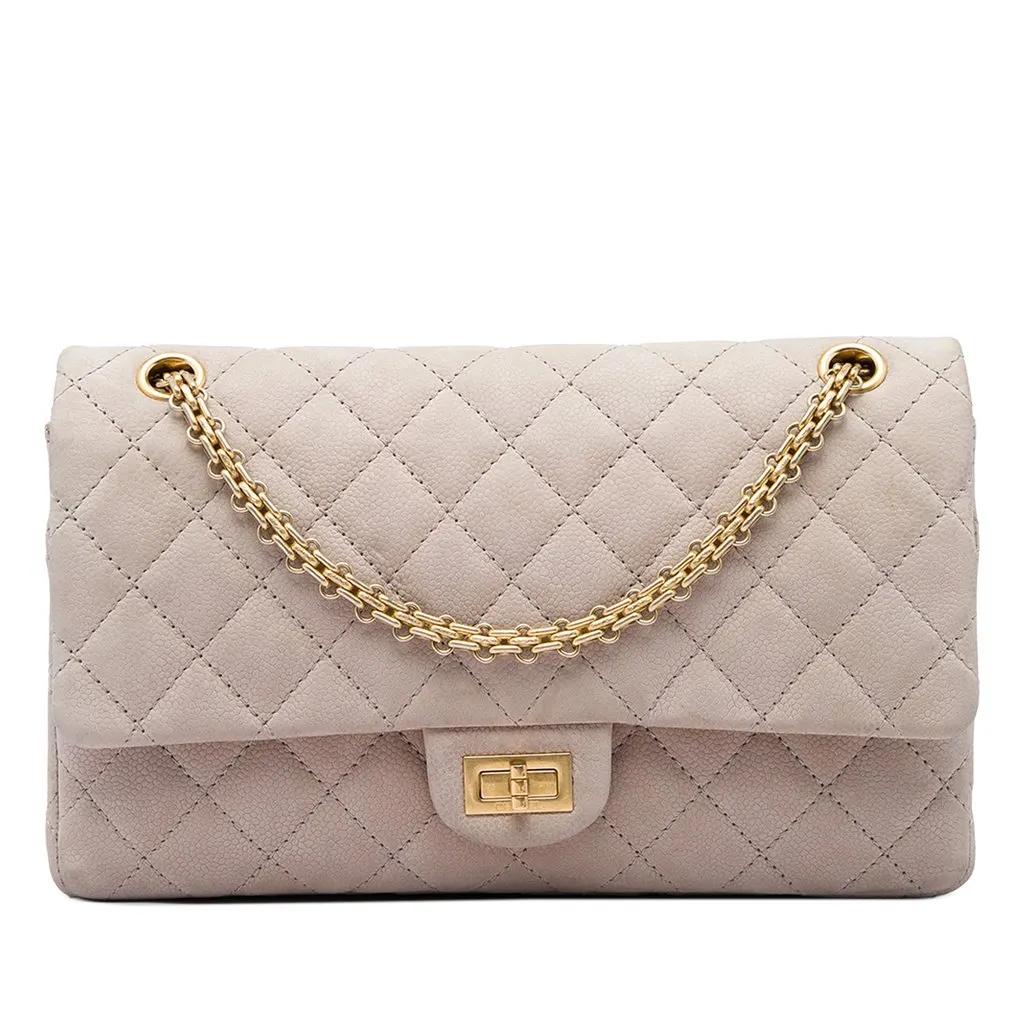 Chanel Quilted Caviar Reissue 2.55 Double Flap 226 Brown Leather Very good - Front View