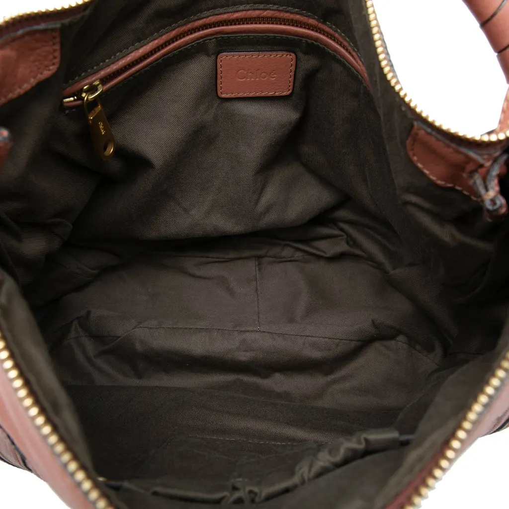 Chloé Large Pebbled Calfskin Marcie Hobo Pink Leather Very good - Model View
