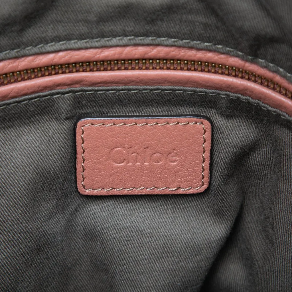 Chloé Large Pebbled Calfskin Marcie Hobo Pink Leather Very good - Box View