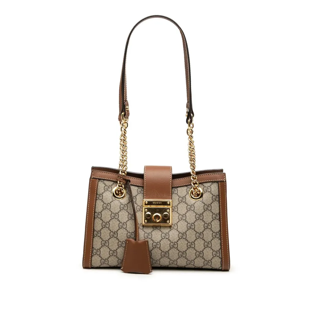 Gucci Small GG Supreme Padlock Tote Beige Canvas Very good - Front View