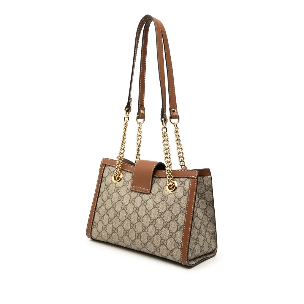 Gucci Small GG Supreme Padlock Tote Beige Canvas Very good - Back View