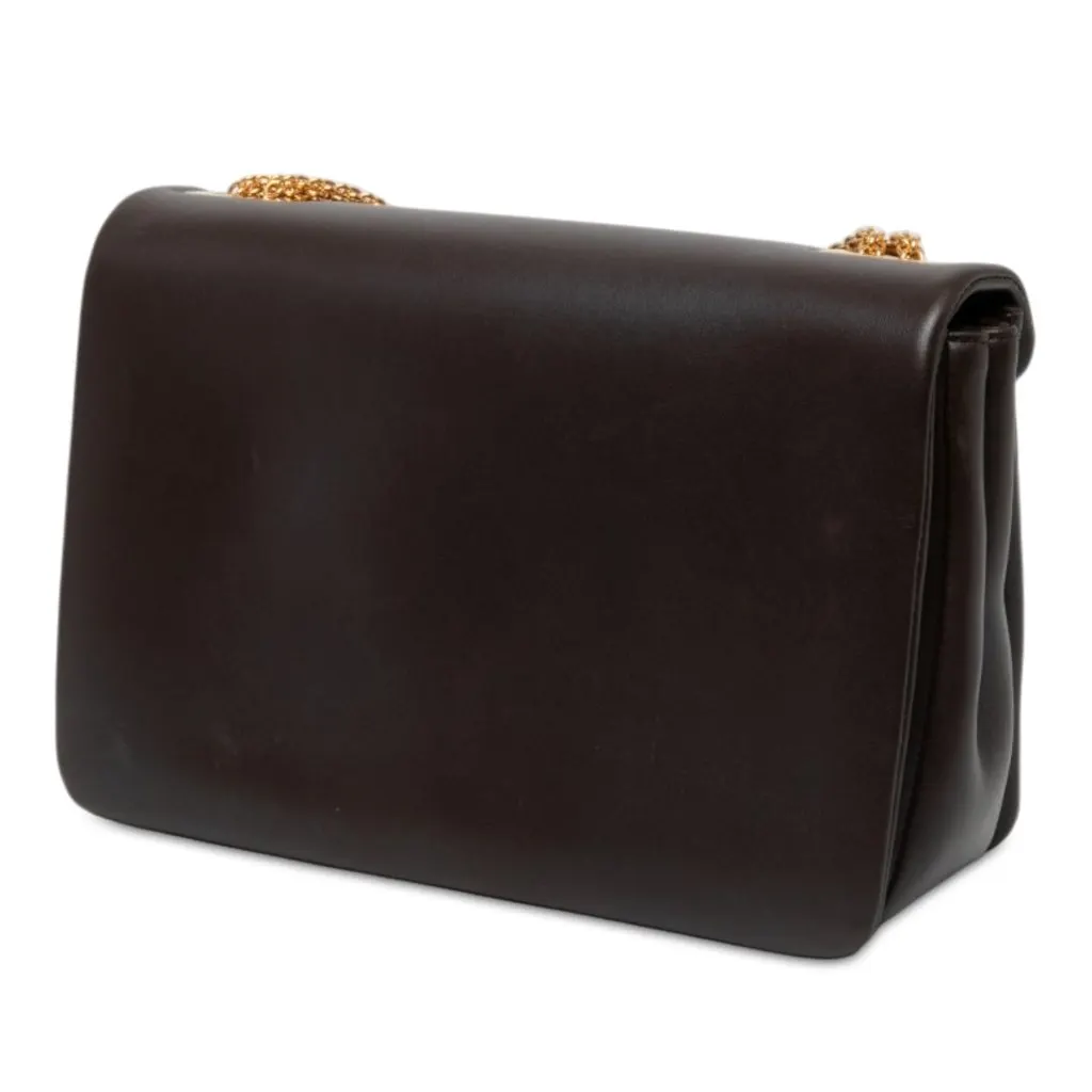 Valentino Nappa One Stud Chain Crossbody Brown Leather Very good - Back View