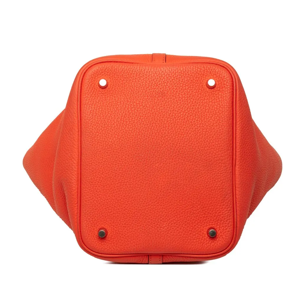 Hermès Clemence and Swift Picotin Lock 18 Eclat Orange Leather Very good - Inside View