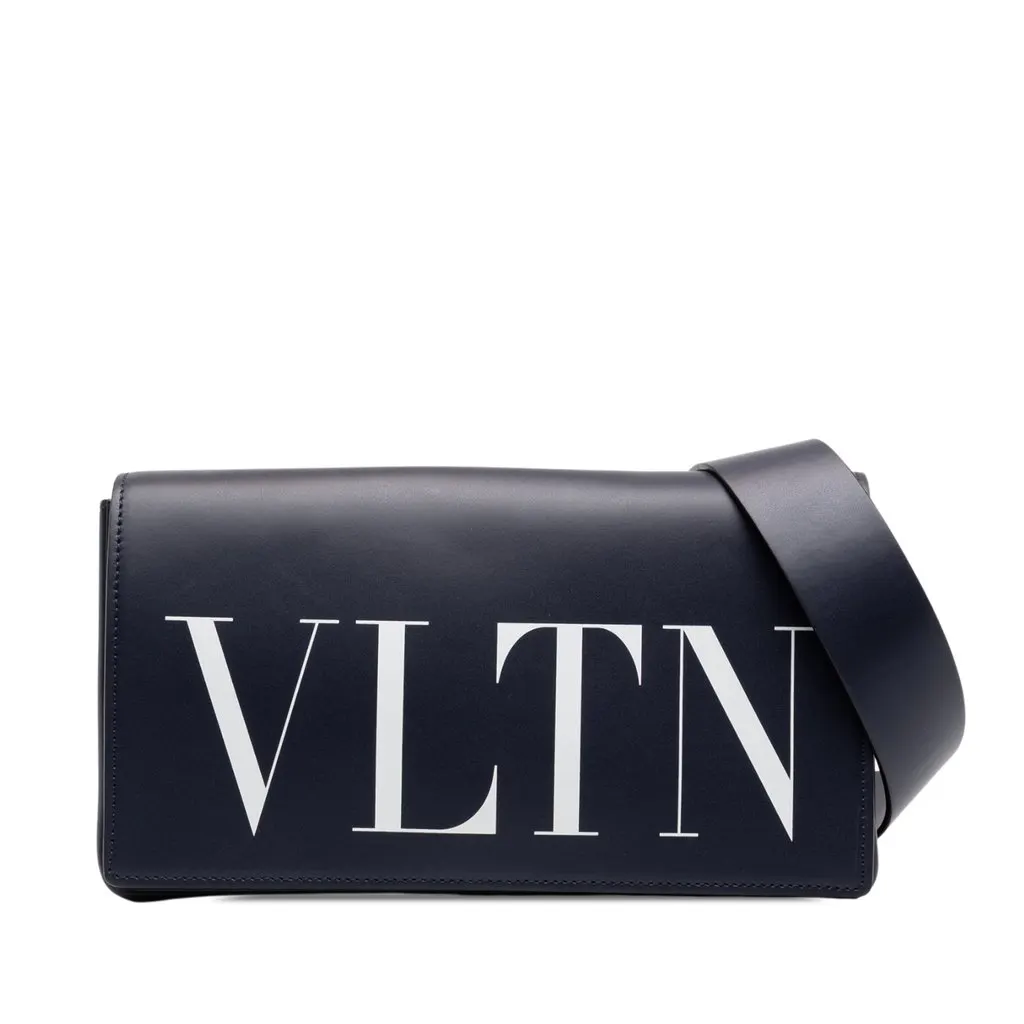 Valentino Leather VLTN Flap Crossbody Black Leather Very good - Front View