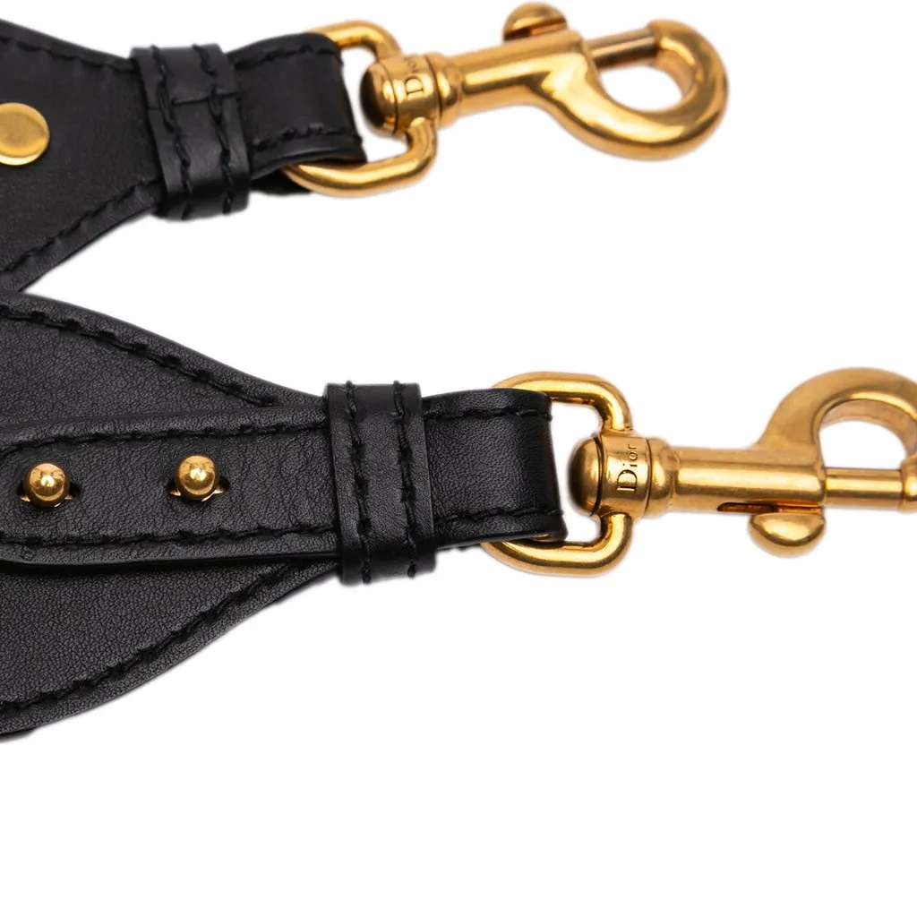 Dior Embroidered Cotton Adjustable Shoulder Strap with Ring Black Very good - Box View