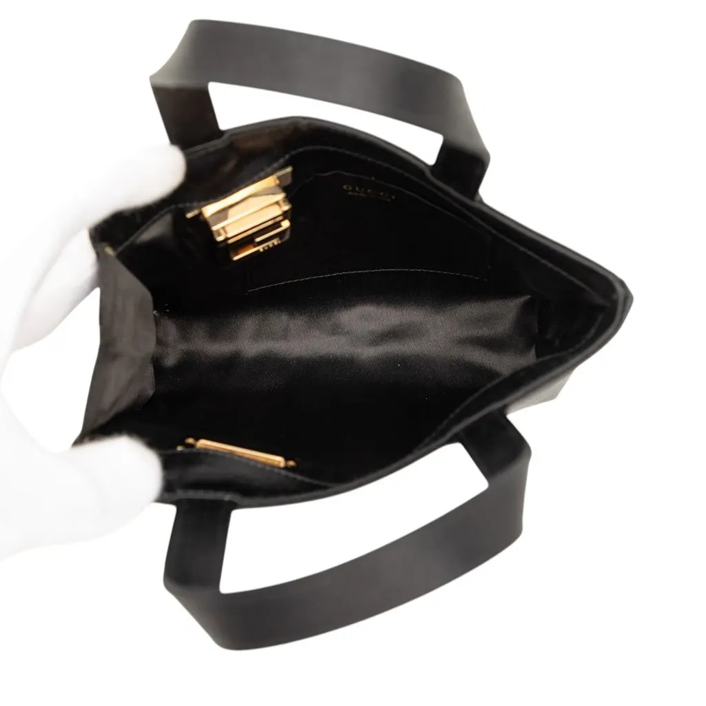 Gucci Tom Ford Mini Satin Square G Handbag Black Very good - Model View
