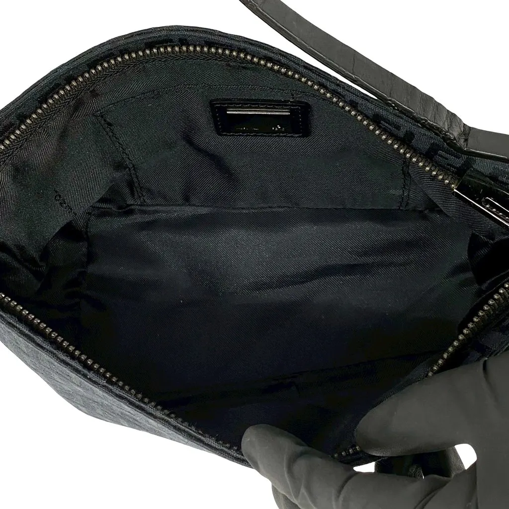 Fendi Zucchino Canvas Shoulder Bag Black Very good - Box View