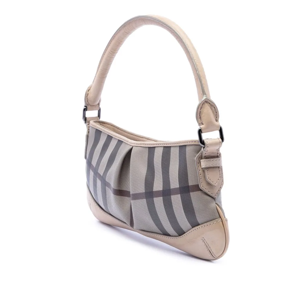 Burberry Smoke Check Coated Canvas Shoulder Bag MultiColor Very good - Back View