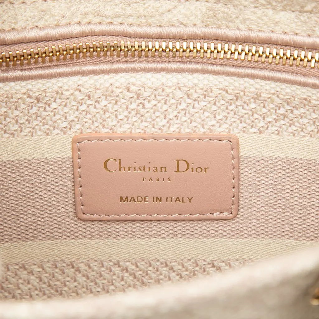 Dior Medium Embroidered Canvas Toile De Jouy Lady D Lite Pink Canvas Good - Box View