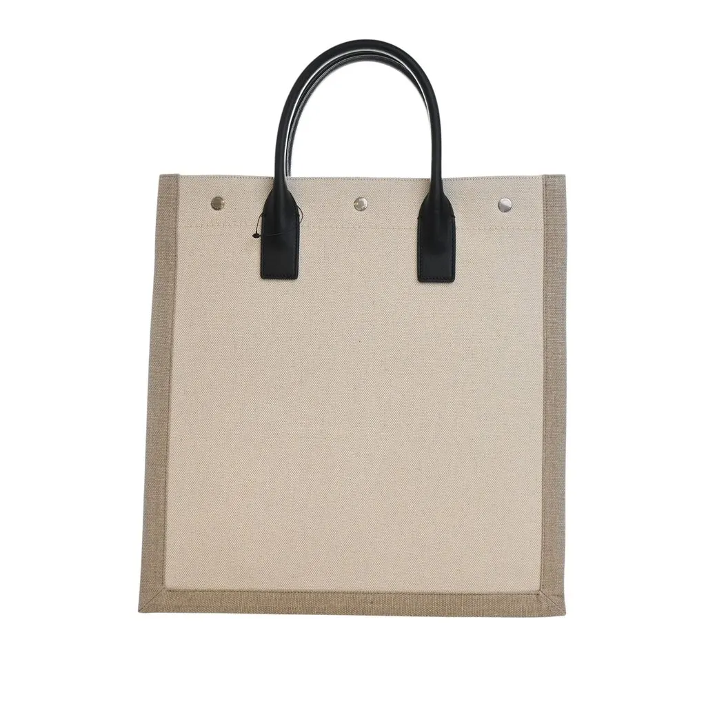Saint Laurent Mixed Fibers Rive Gauche North South Tote Brown Very good - Back View