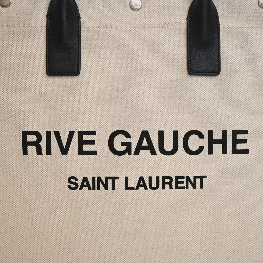 Saint Laurent Mixed Fibers Rive Gauche North South Tote Brown Very good - Box View