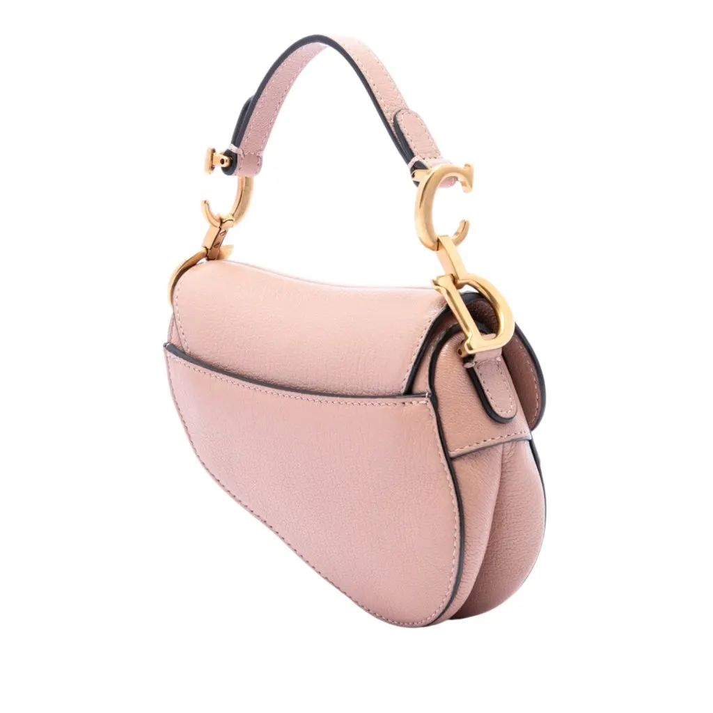 Dior Micro Goatskin Saddle Bag Brown Leather Very good - Back View
