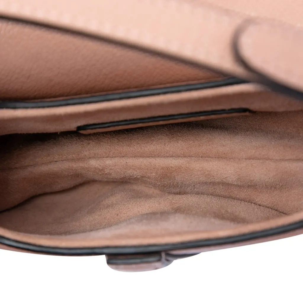 Dior Micro Goatskin Saddle Bag Brown Leather Very good - Model View