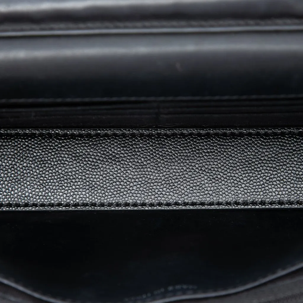Chanel CC Quilted Patent Wallet On Chain Black Leather Good - Model View