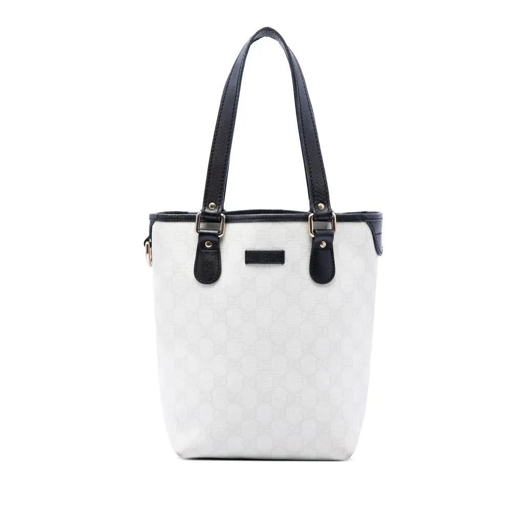 Gucci GG Supreme Tote White Canvas Good - Front View
