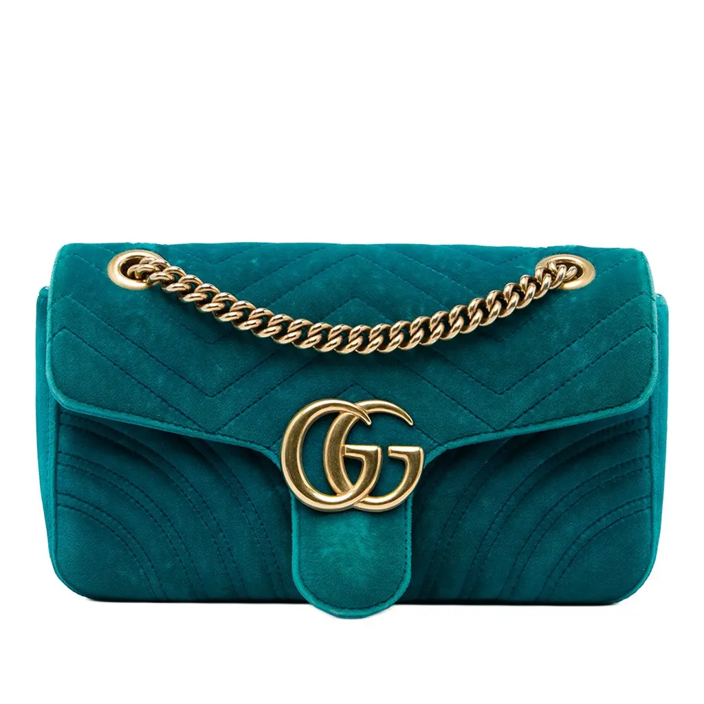 Gucci متوسطة GG مارمونت Matelasse مخمل كتف حقيبة
