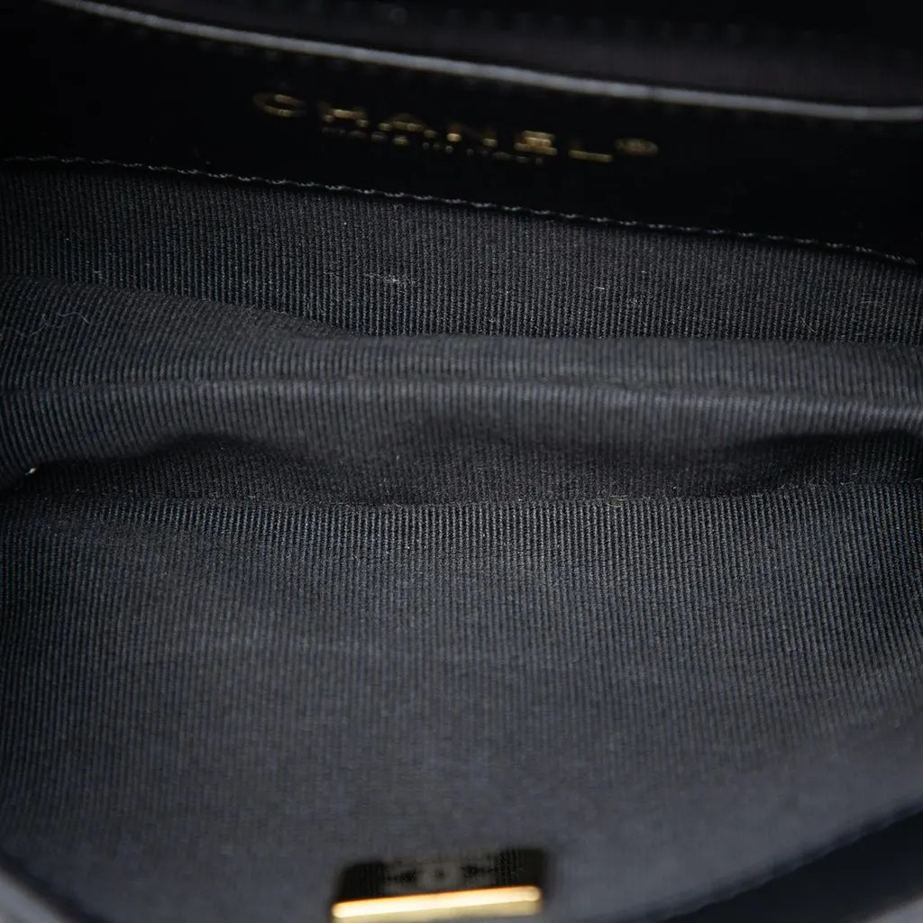 Chanel Small Quilted Lambskin Giant CC Chain Compartment Messenger Bag Black Leather Very good - Model View