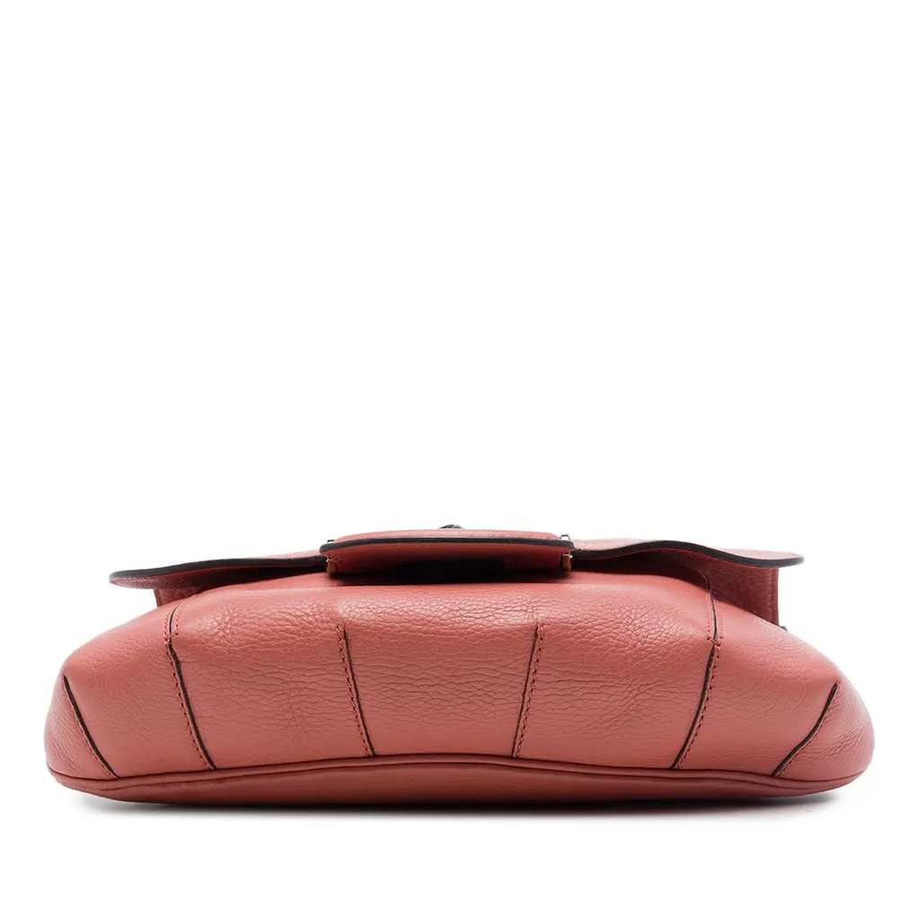 Gucci Medium Leather Bamboo Nouveau Fringe Crossbody Pink Leather Very good - Inside View