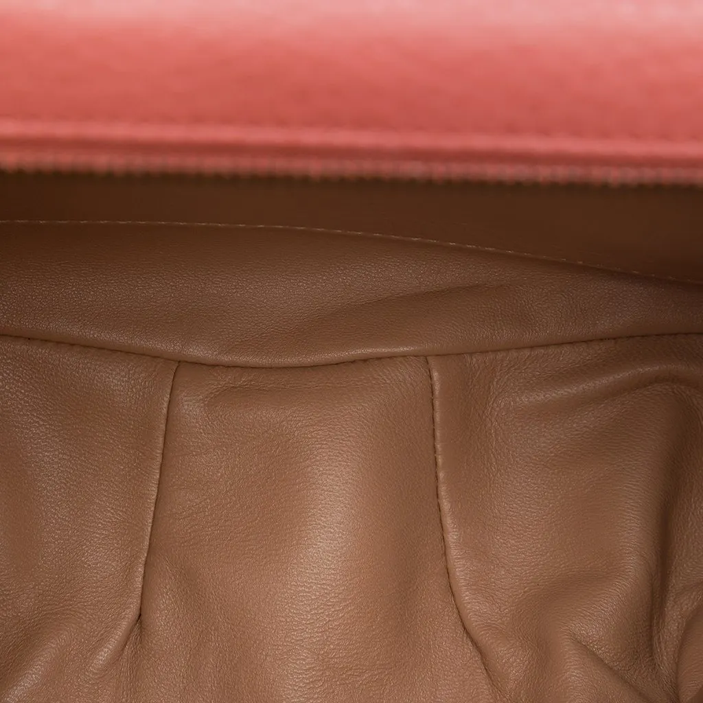 Gucci Medium Leather Bamboo Nouveau Fringe Crossbody Pink Leather Very good - Model View