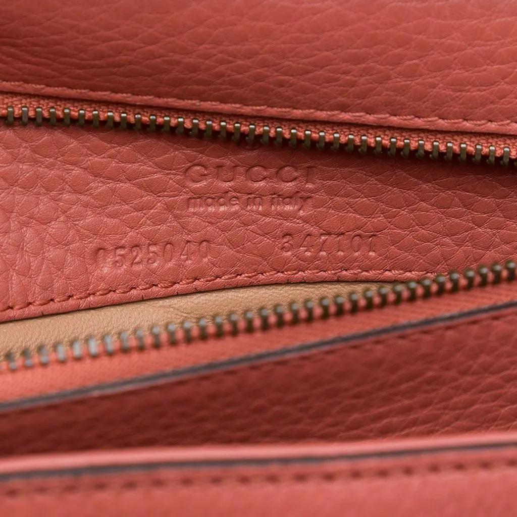 Gucci Medium Leather Bamboo Nouveau Fringe Crossbody Pink Leather Very good - Box View