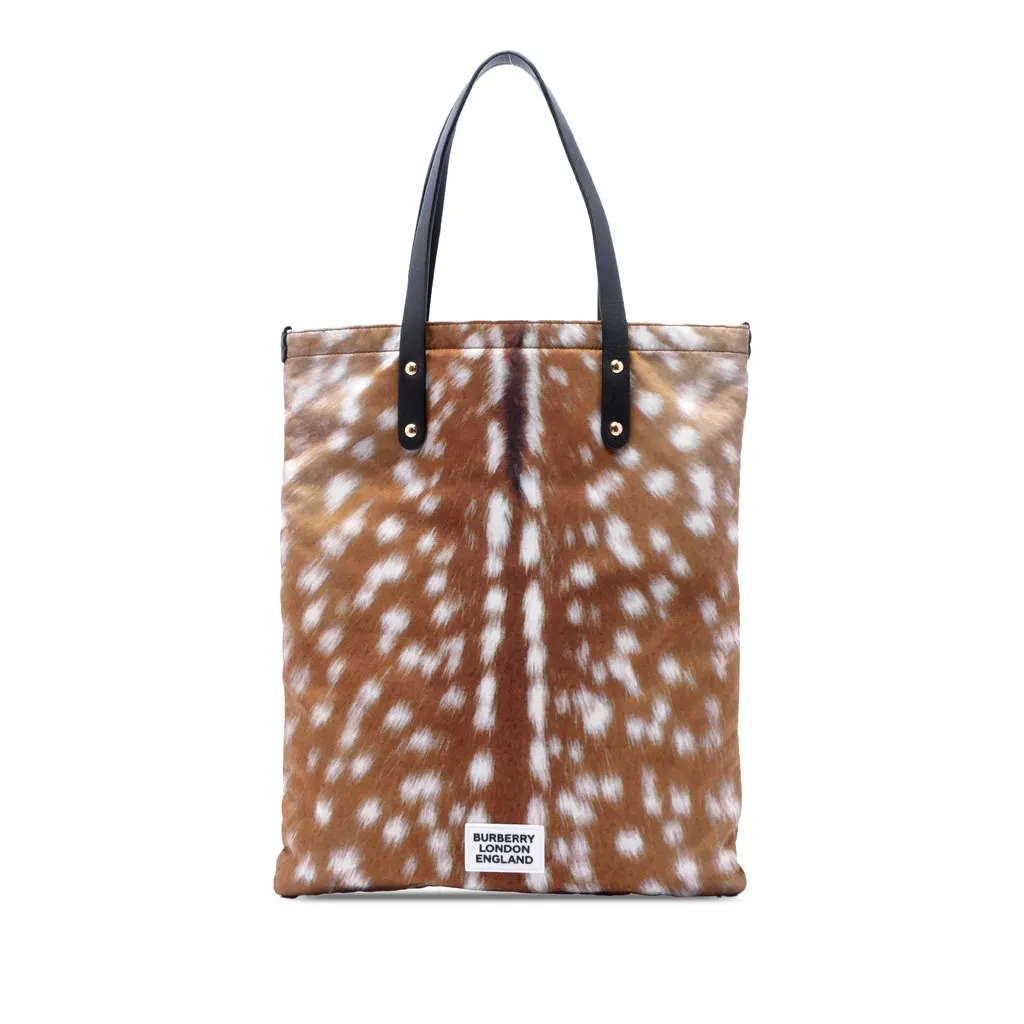 Burberry Pony Hair Tote Brown Very good - Front View