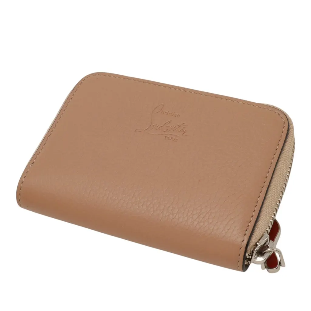 Christian Louboutin Studded Leather Panettone Coin Pouch Brown Leather Very good - Back View